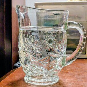 Vintage Anchor Hocking Precut clear glass pitcher